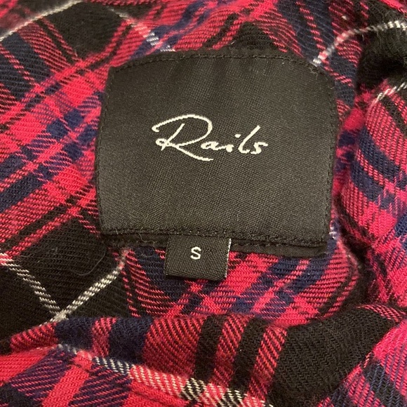 Rails Size Small Brock Plaid Raw Hem Flannel Button Down Long Sleeves Shirt - Picture 4 of 8